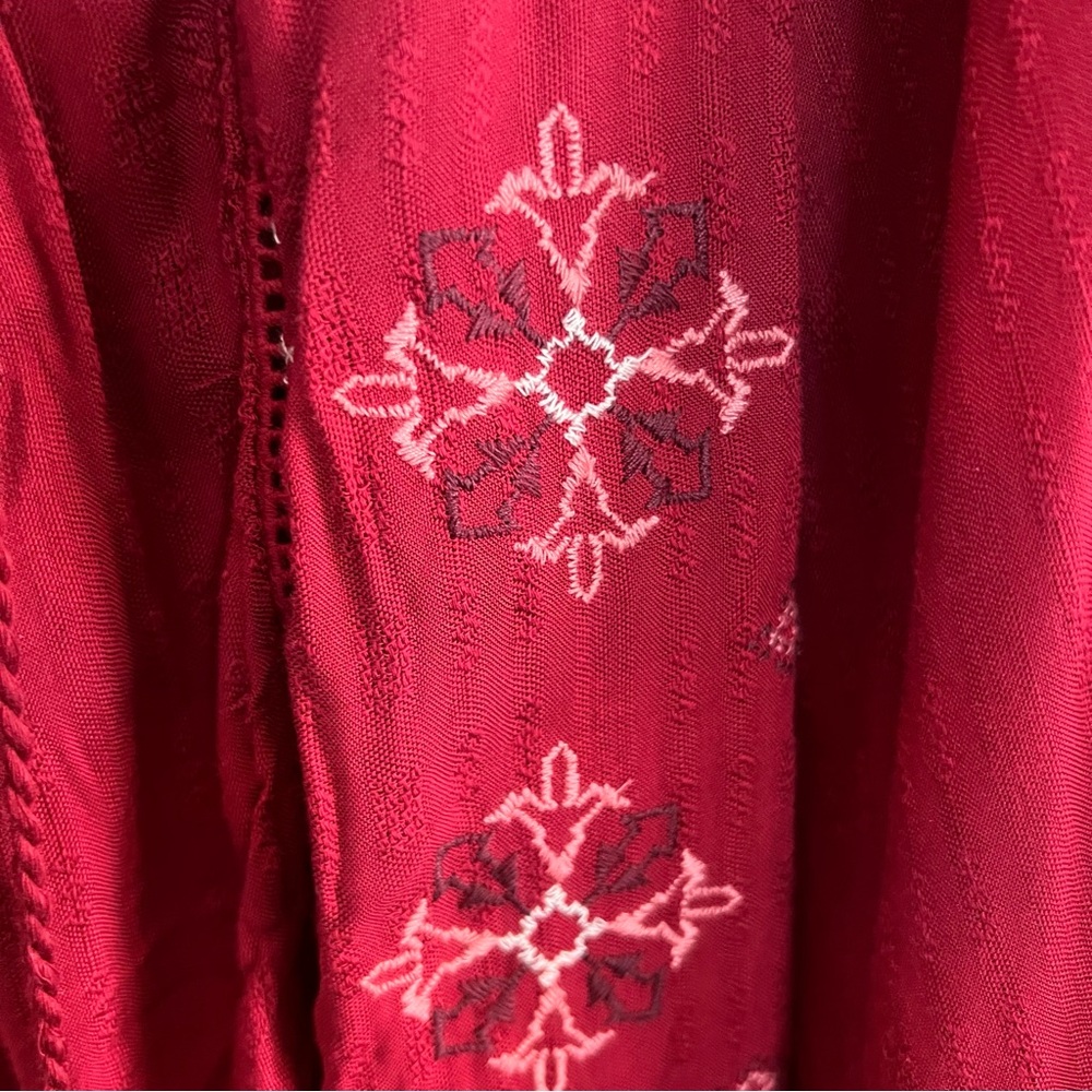 Womens KNOX ROSE Pretty Red Embroidered Top Size XXL - Picture 7 of 11